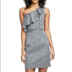 Rachel Roy One-Shoulder Gingham Dress